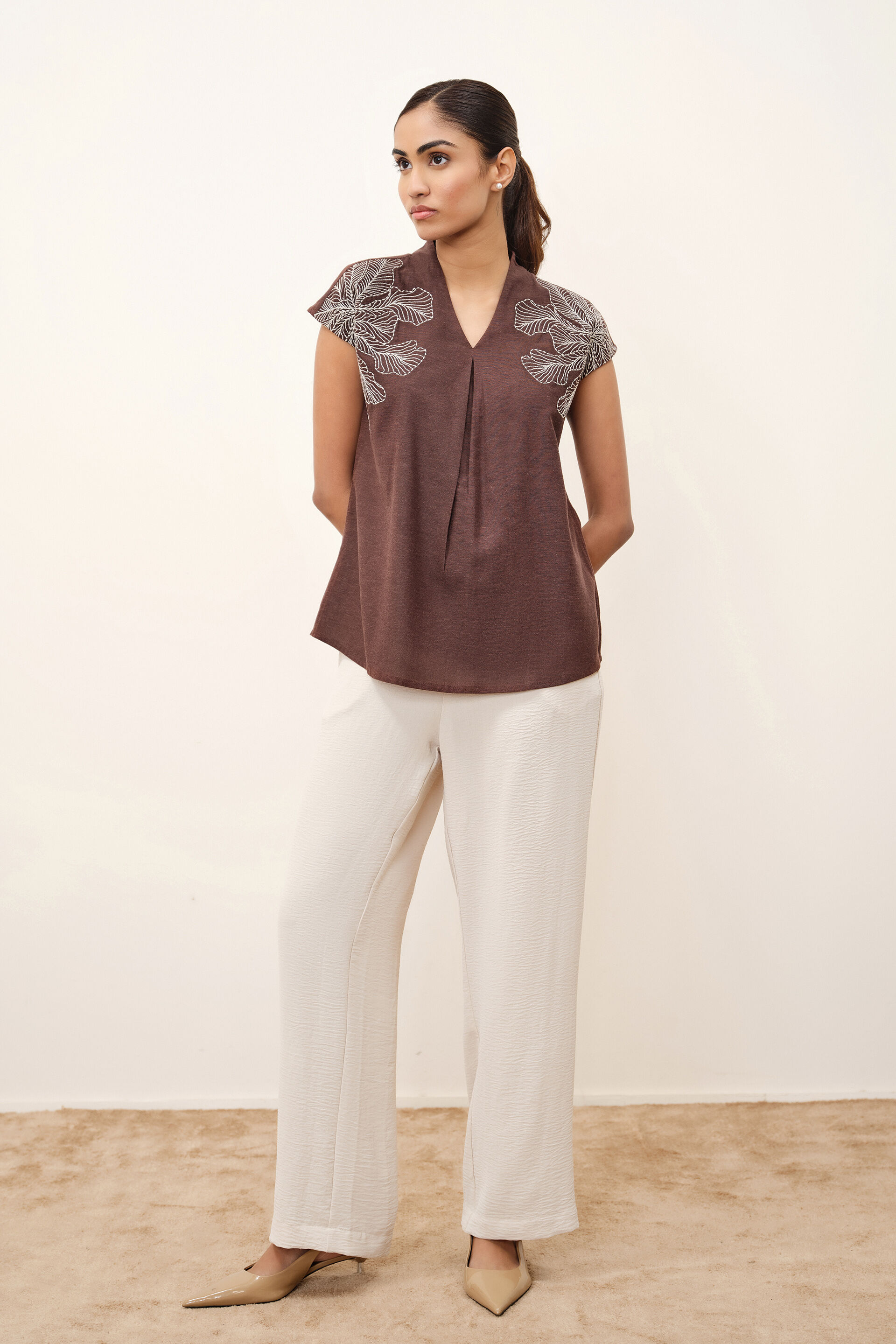 Delmare Brown Top, Brown, image 2
